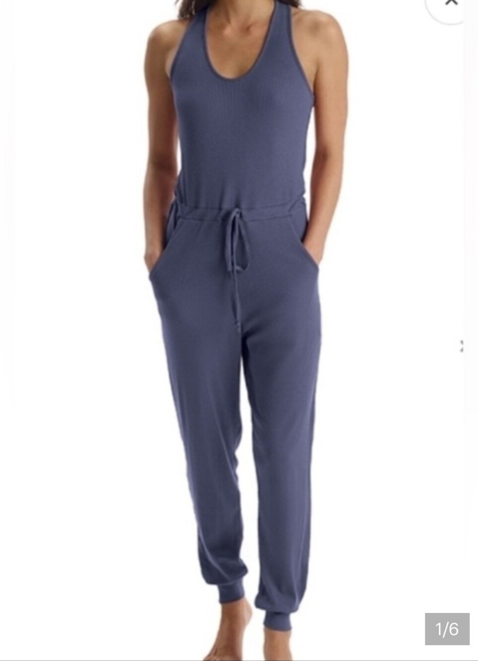 Commando Slate Blue Butter  Jogger Jumpsuit Sz M